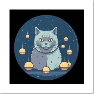British Shorthair Cat Xmas Ornament, Love Cats Posters and Art